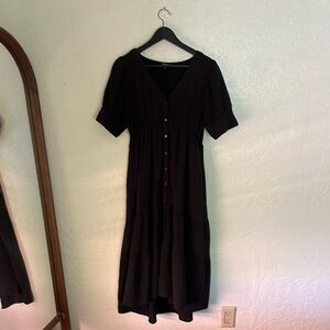 Madewell litespun black midi dress